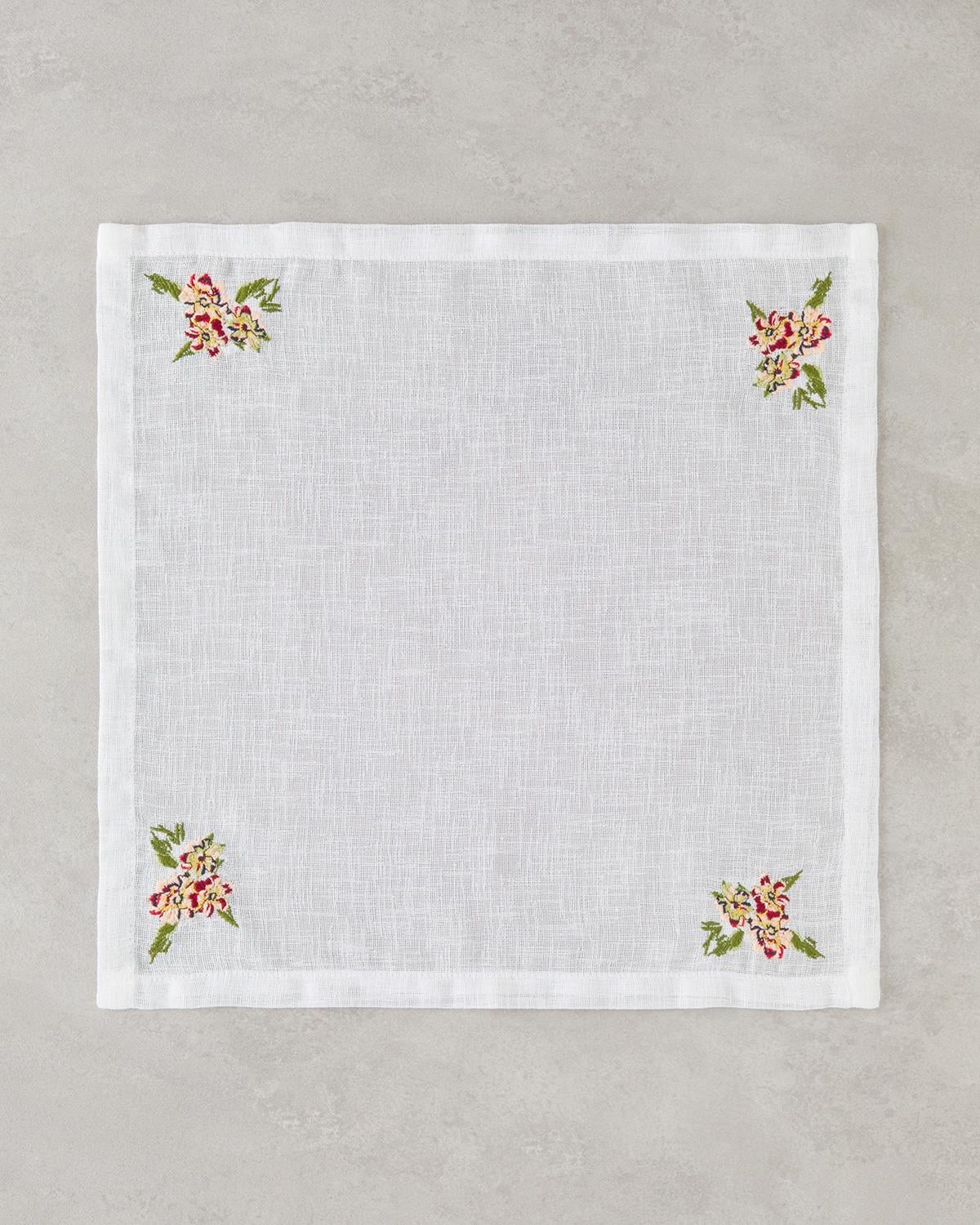 Салфетки За Гости 2 бр. Полиестер 40x40 см Бял - Червен