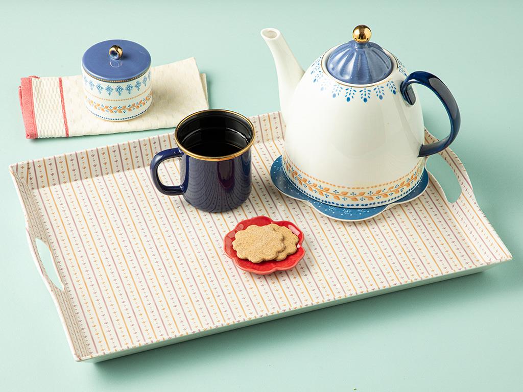 Other Lines Melamine Tray 48x32 cm Mustard-Pink
