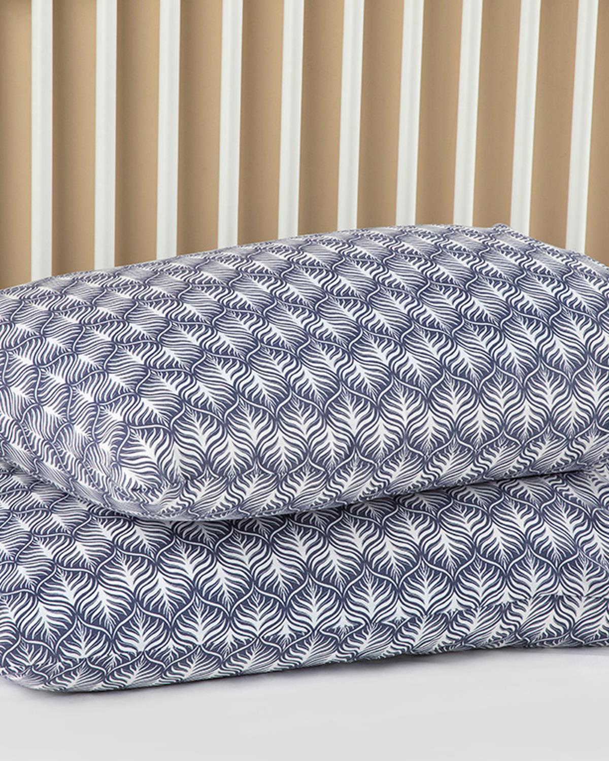 Palm Shadow Калъфка За Възглавница 2 бр. Памучен 50x70 см Морскосин