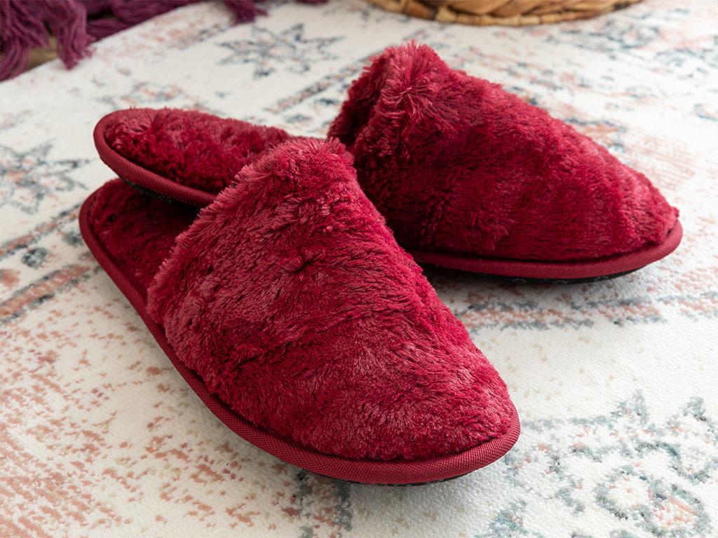 Pando ПАНТОФИ ЗА ДОМА Дамски Плюш 39-41 Claret Red