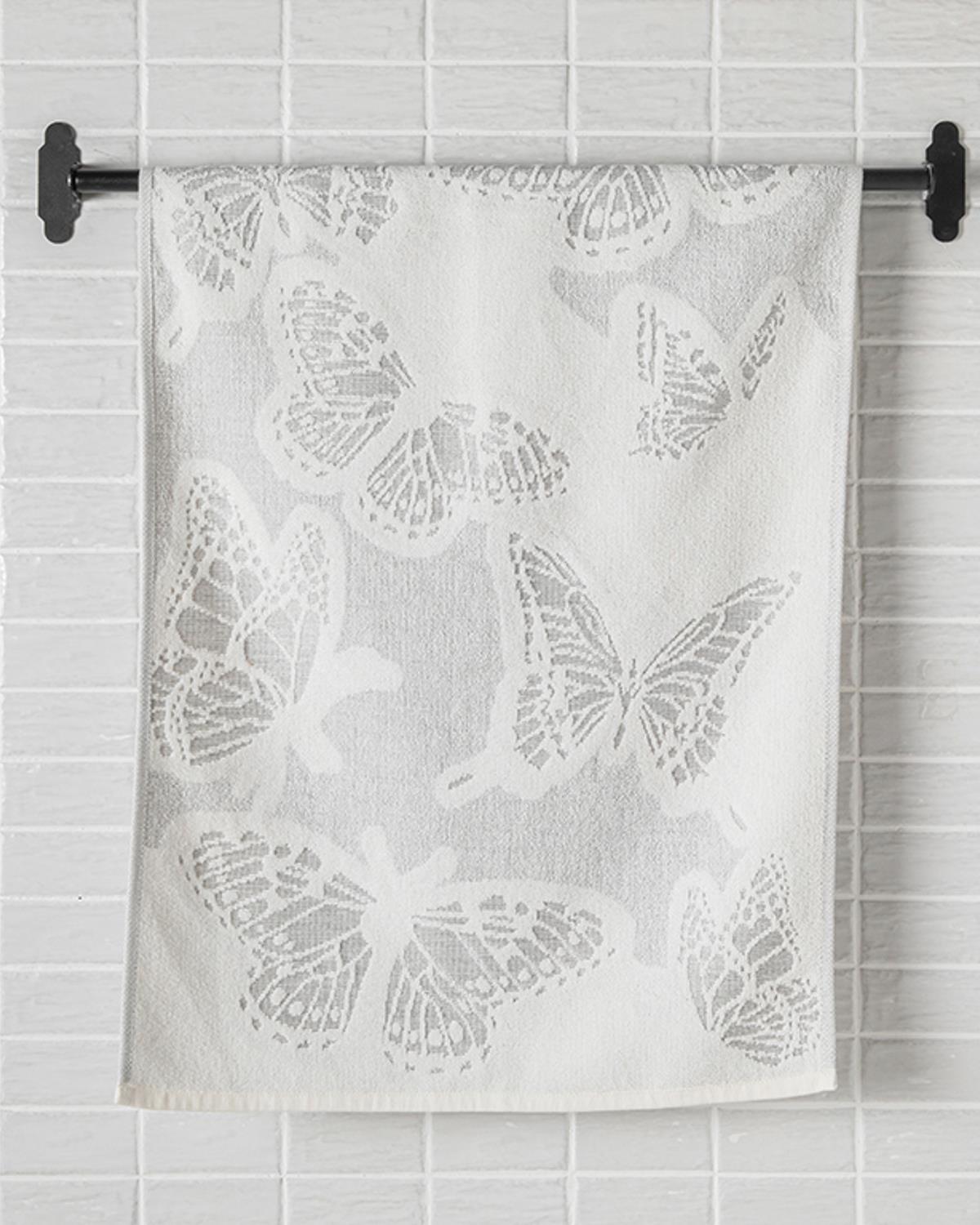 Papilions Jacquard Face Towel 50x80 cm Cream