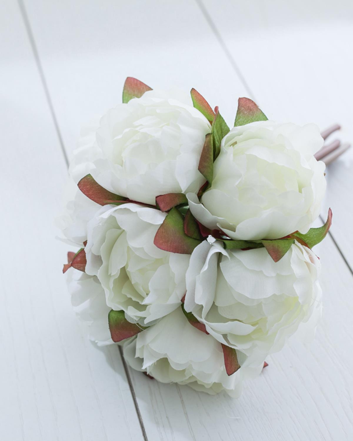Peony Bundle Изкуствено Цвете 7 бр. 27 см Бял