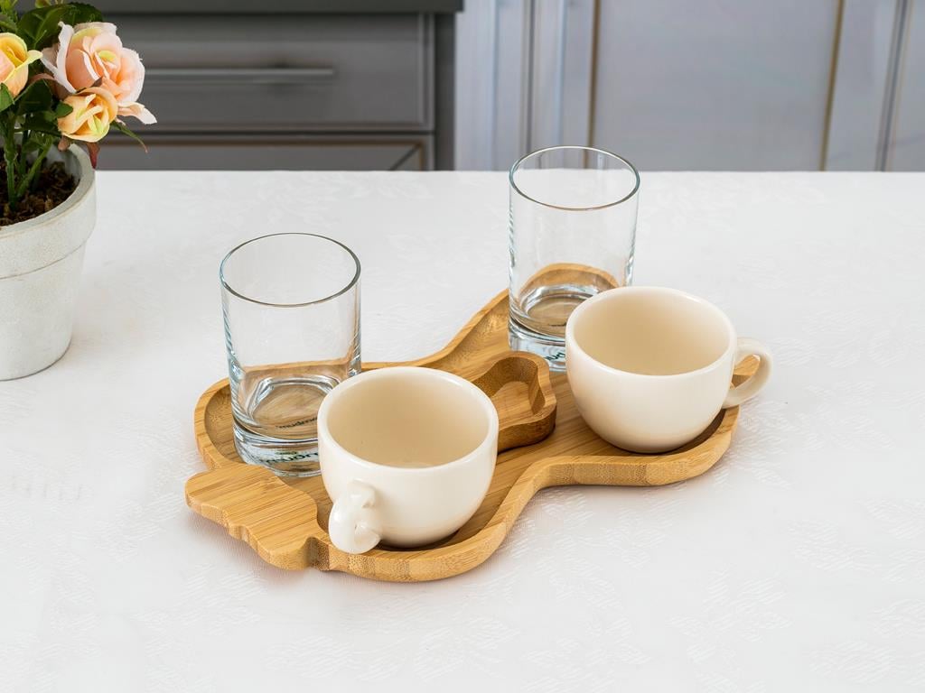 Perdono Сервиз за Кафе 6 части Бамбук Beige