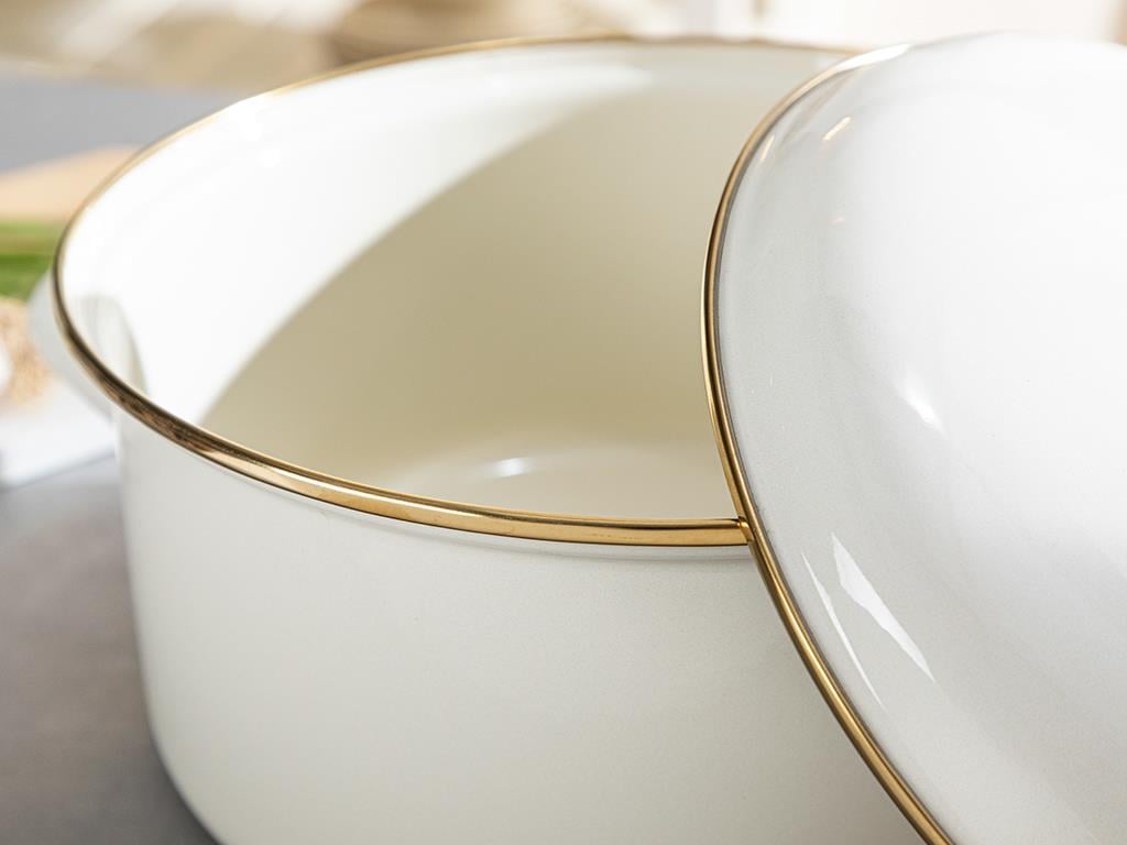 Perro Тенджера Дълбок Емайлиран 24 см Бял