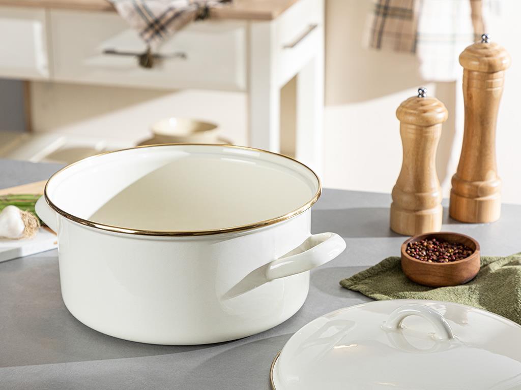 Perro Тенджера Дълбок Емайлиран 24 см Бял