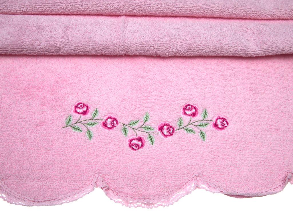 Petit Roses ХАВЛИЯ ЗА ЛИЦЕ Бродирани 50x80 cm Light Pink,