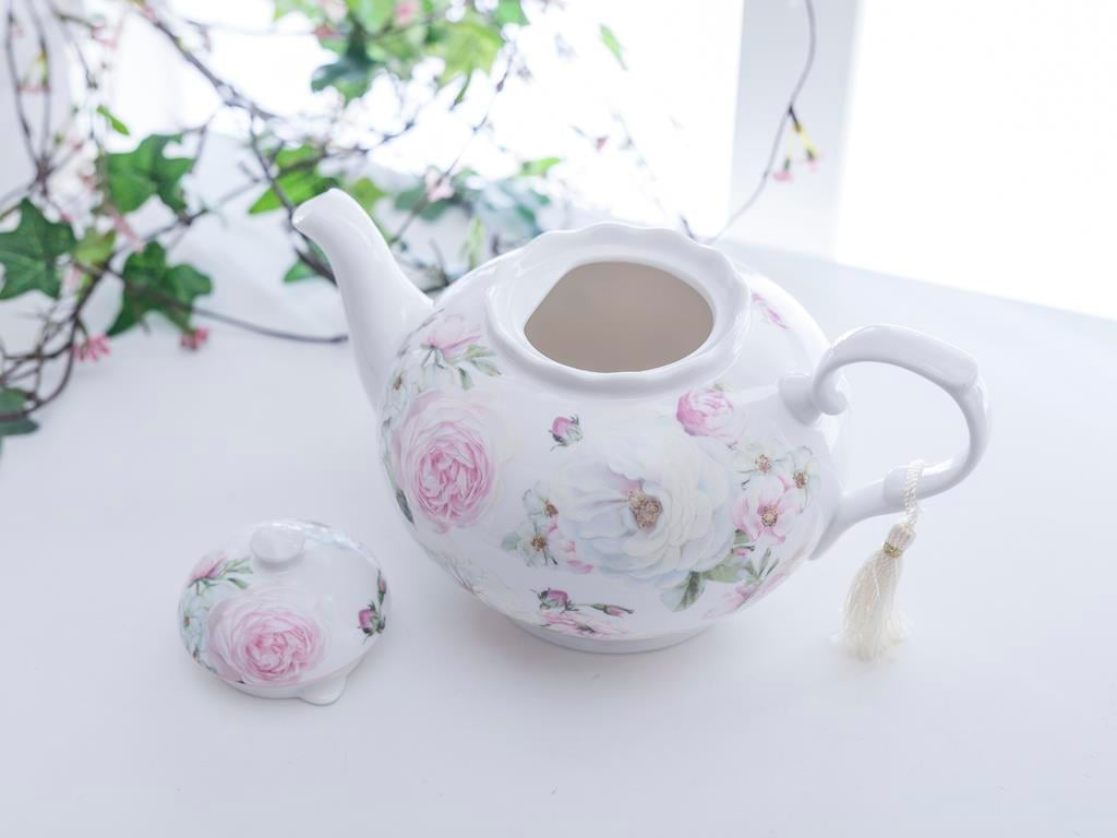 Pink Rose Чайник Порцелан . Gray