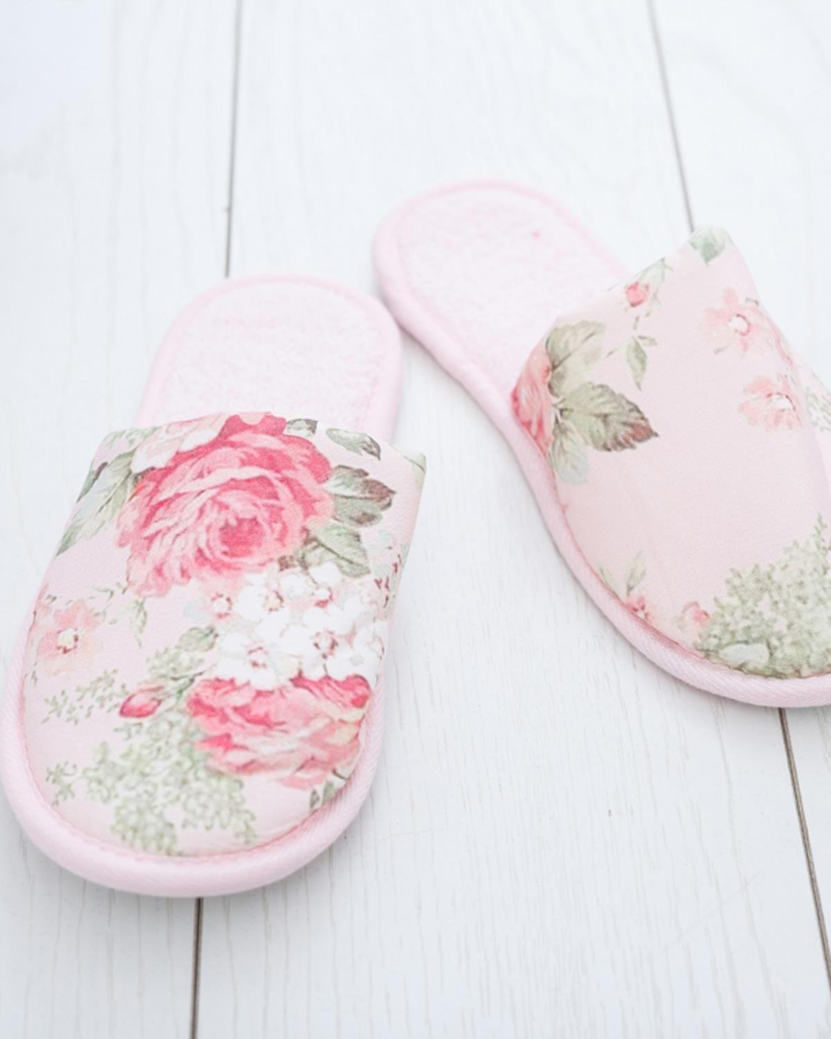 Pink Rose Чехли За Баня С щампа 36-37 Светлорозов
