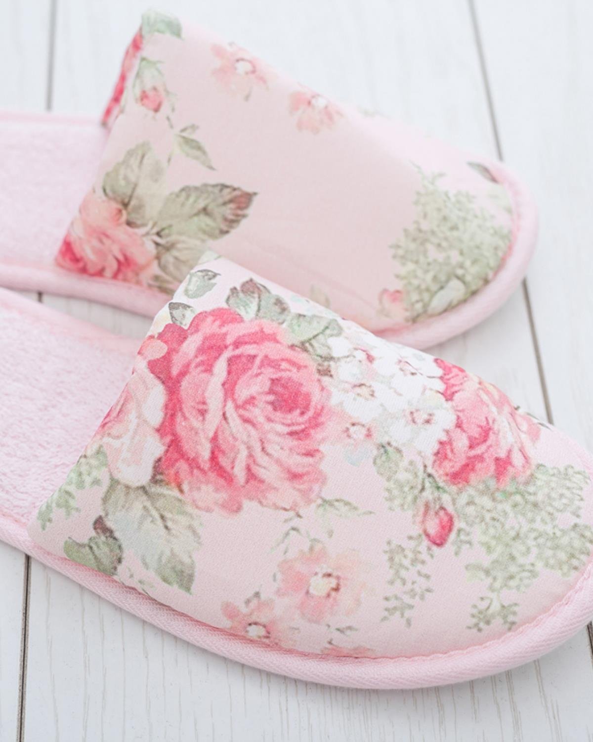 Pink Rose Чехли За Баня С щампа 36-37 Светлорозов