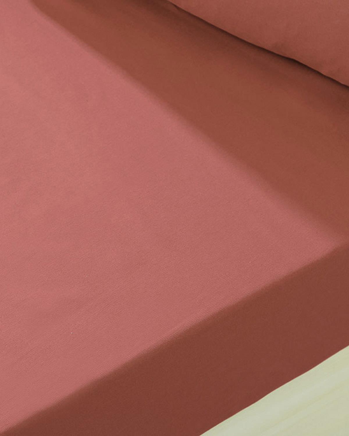 Plain Комплект Чаршаф С Ластик Единичен Памучен 100x200 см Тъмна пепел от рози.