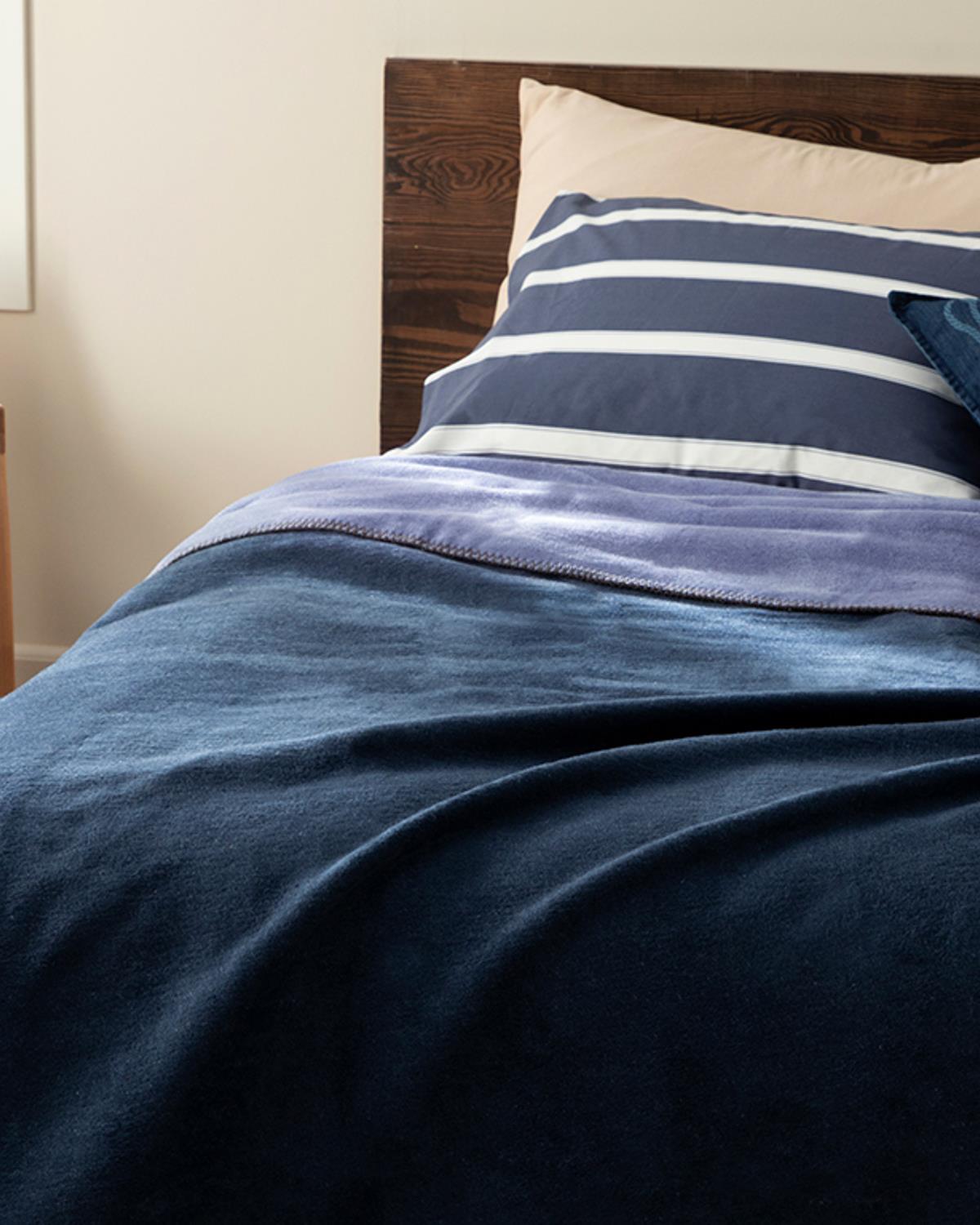 Plain Одеяло Единичен Памучен 150x200 см Морскосин - Син.