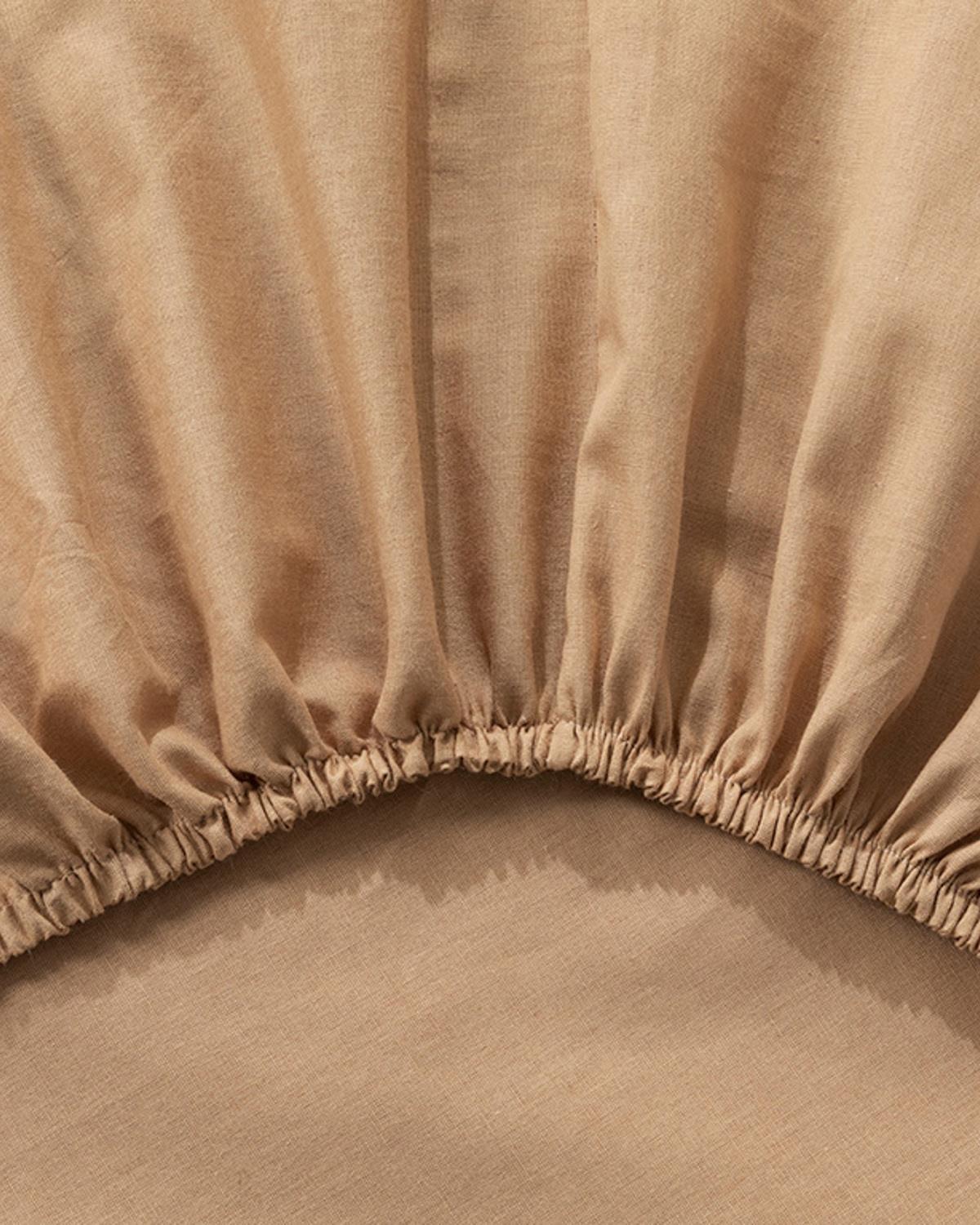 Plain Спален Комплект Единичен Памук 160x220 см Бежов - Кафяв