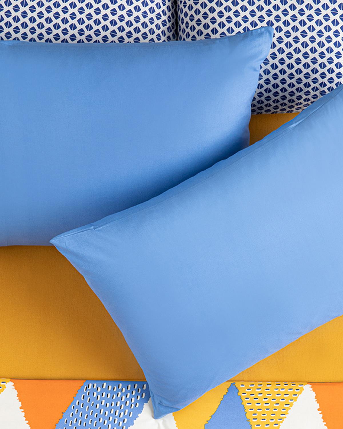 Plain Калъфка За Възглавница 2 бр. Памучен 50x70 см Син