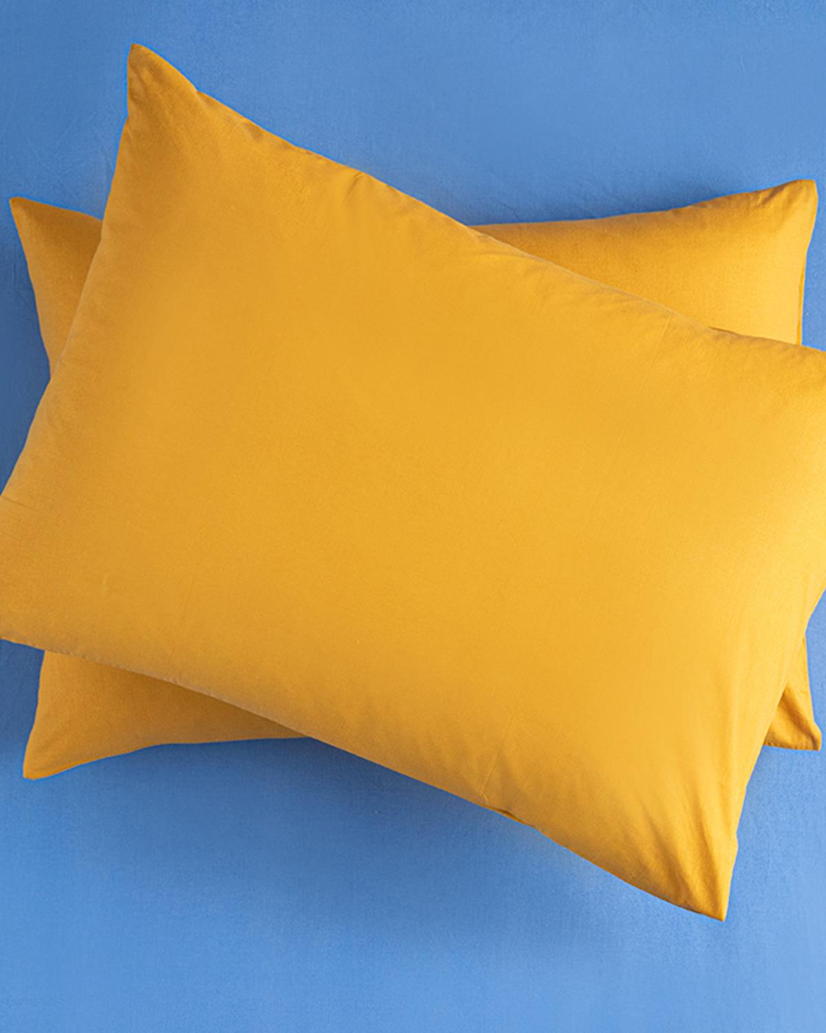 Plain Кълъфка За Възглавни 2Бр., Памучен, Горчица, 50 X 70 Cm