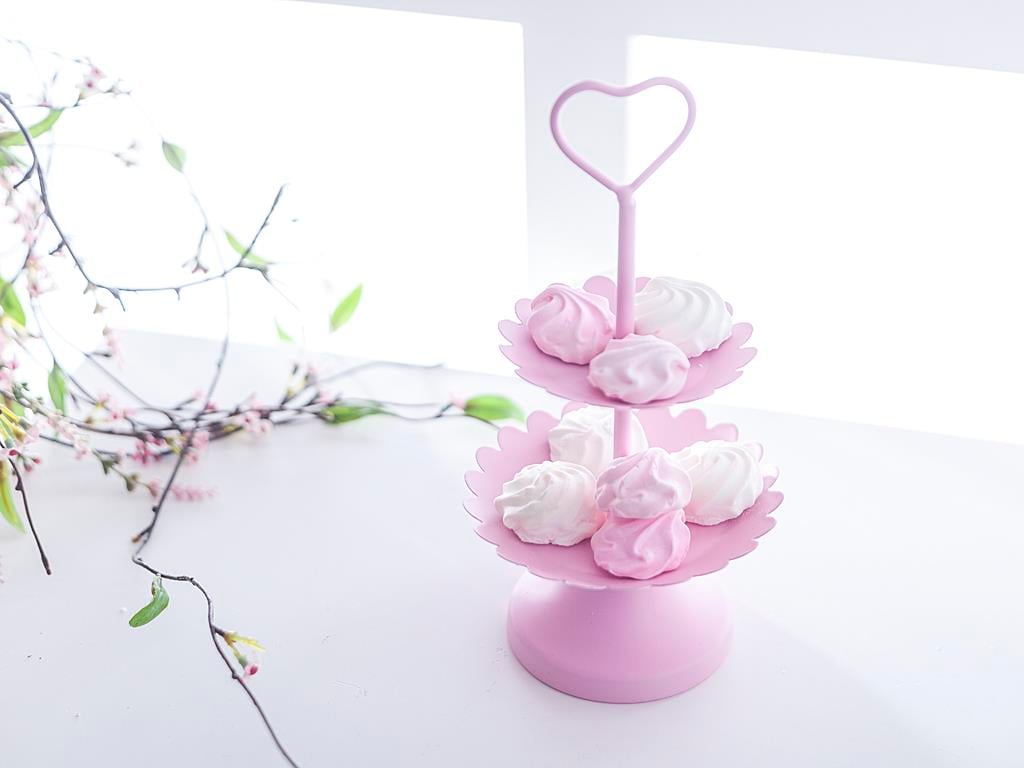 Plain СЕРВИЗ НА ЕТАЖИ 2 комплекта Ковано желязо 11,0x11,0x21,5 cm Light Pink,