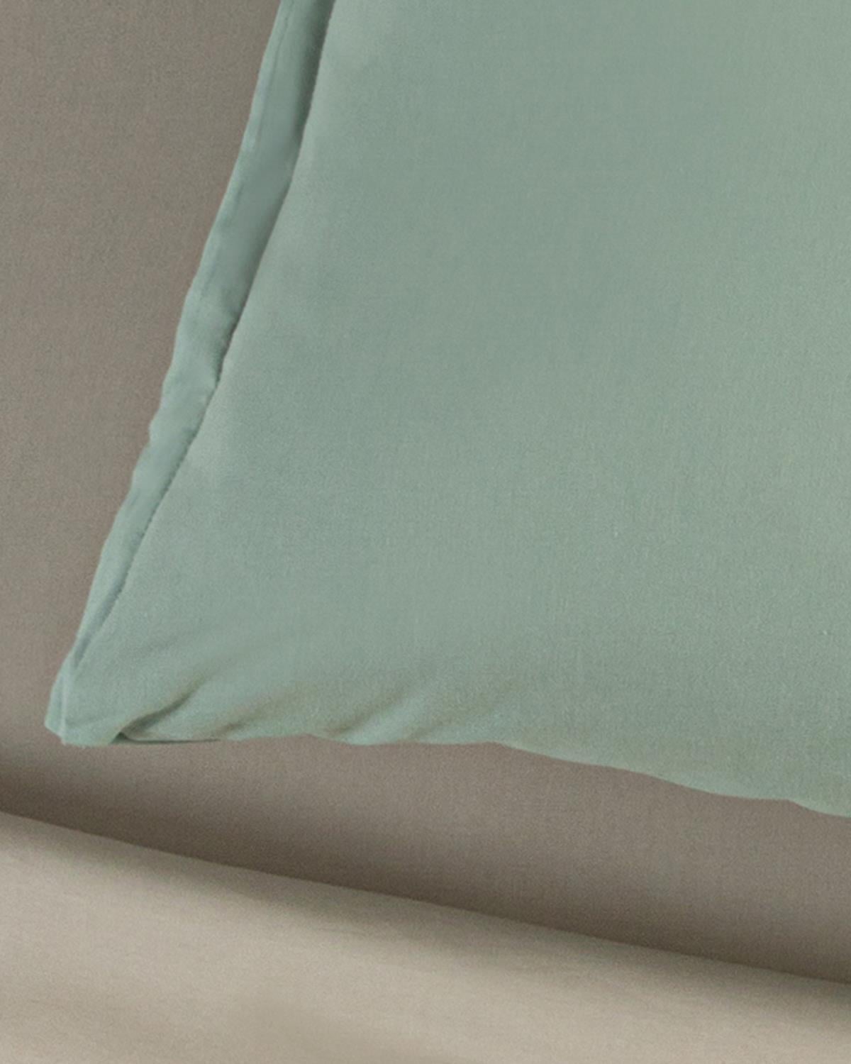 Plain Калъфка За Възглавница Единичен Оксфорд Памучен 80x80 cm Тръстиково зелено