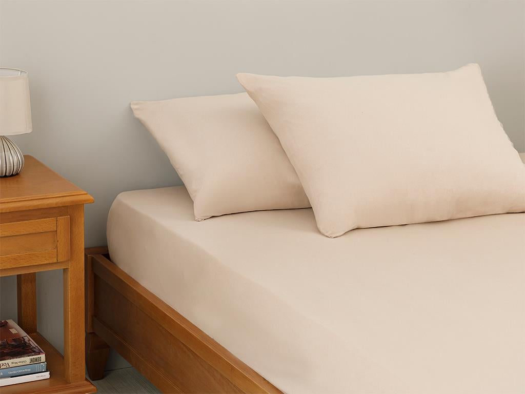 Plain КОМПЛЕКТ ЧАРШАФИ С Л Кing size Памучно 180x200 cm Light Beige