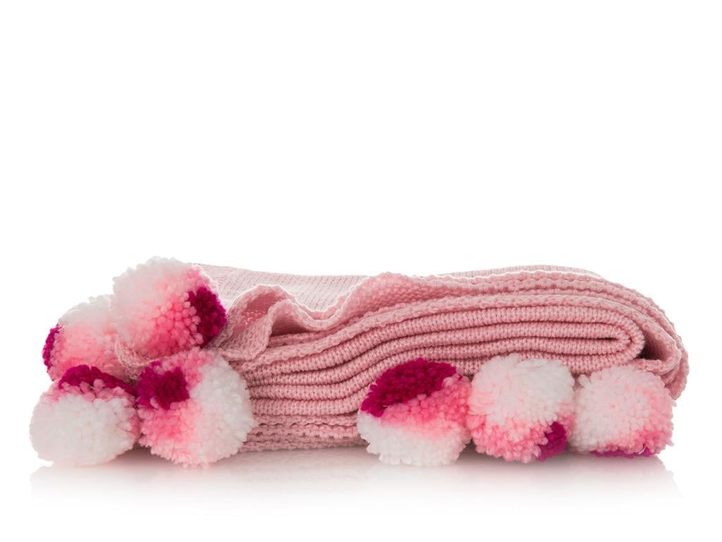 Pompom БЕБЕШКО ОДЕАЛО С помпони Трикотаж 90x90 cm Pink