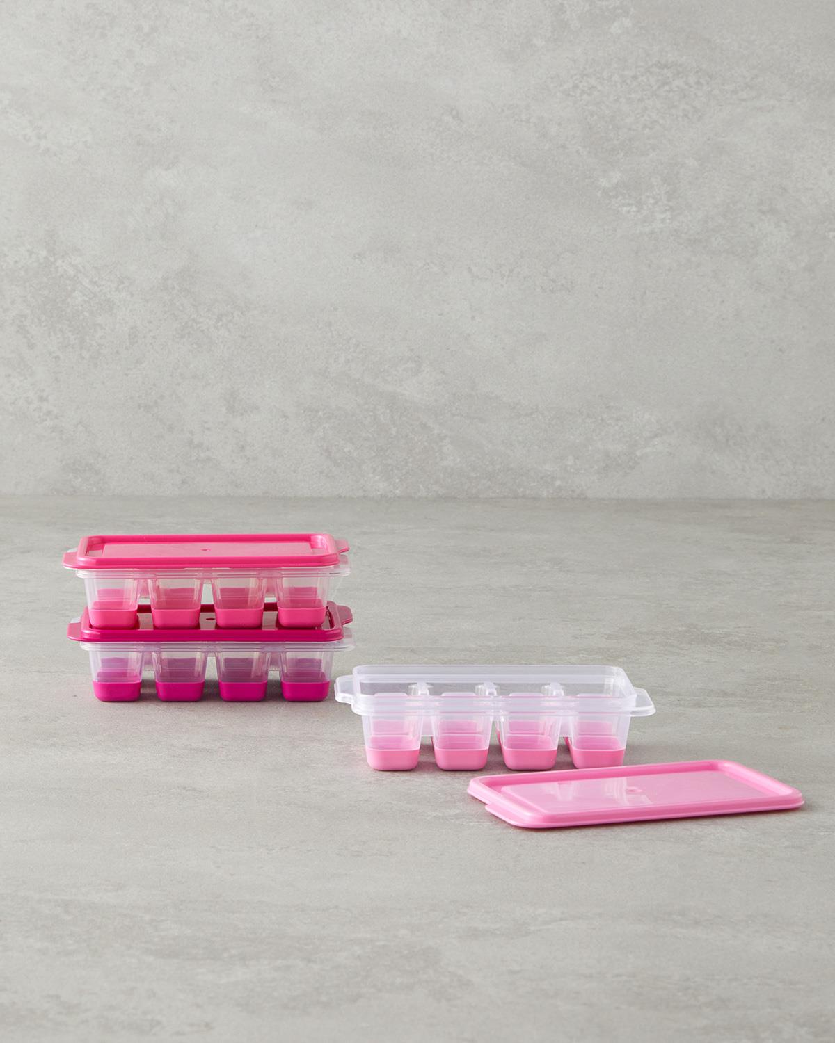 Posuda Форма За Лед Мини 3 бр. Пластмаса 7x12,5x3,5 см Розов