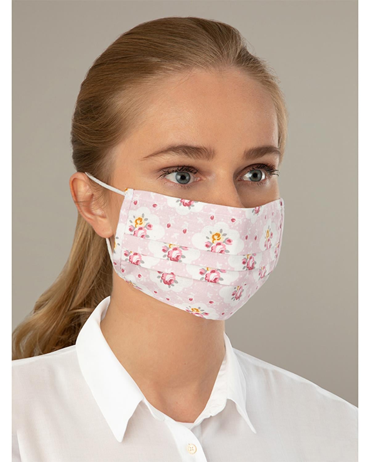 Pure Paisley Cotton Mask 9,5X18 cm Pink - Mint