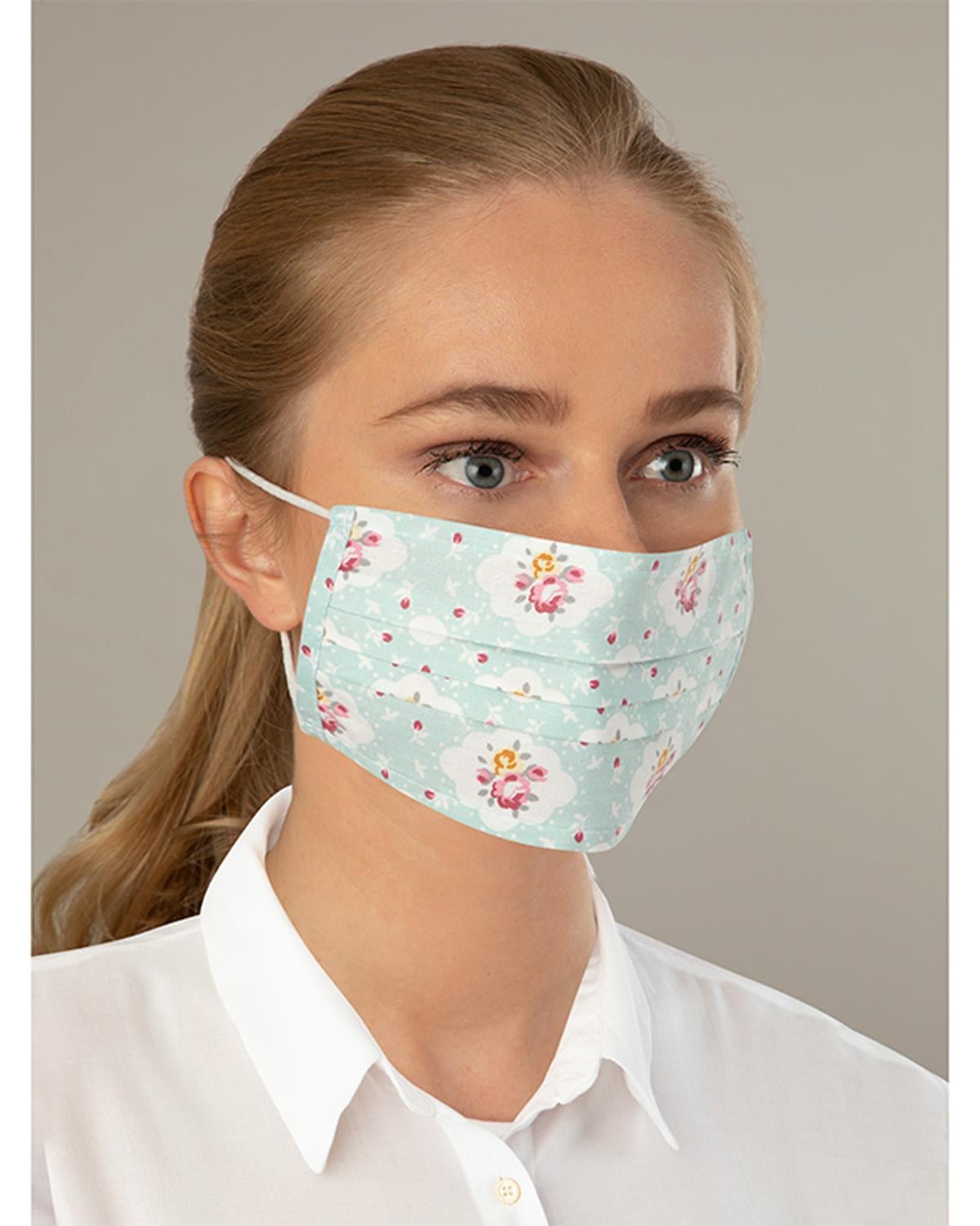 Pure Paisley Cotton Mask 9,5X18 cm Pink - Mint