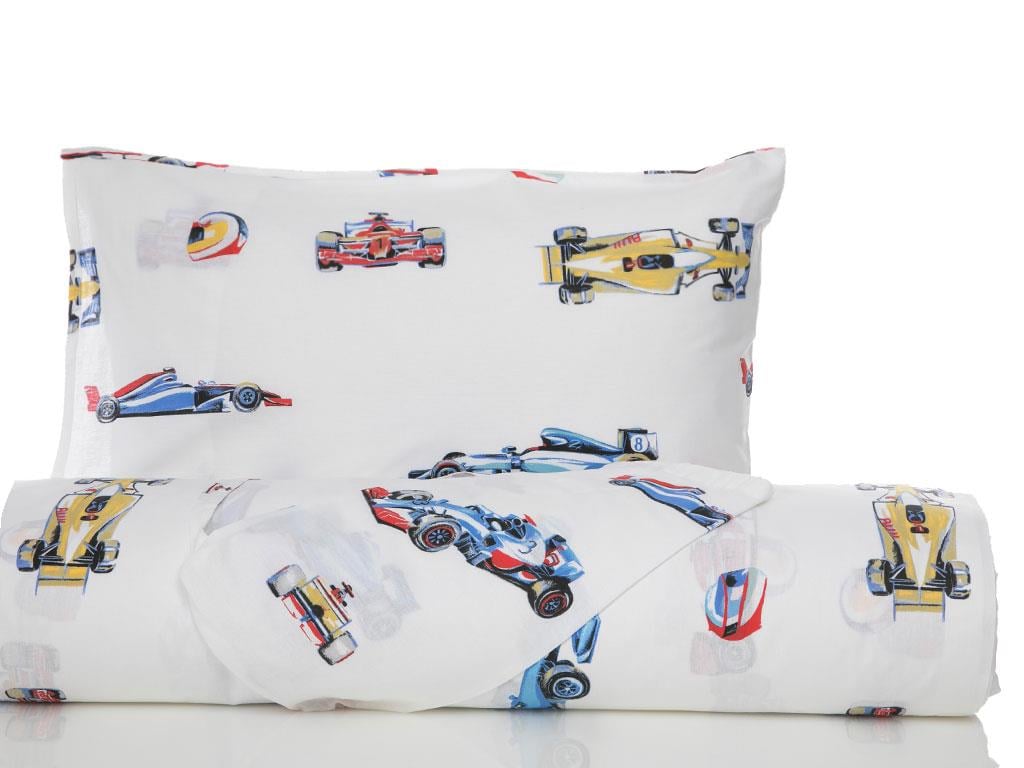 Race Cars ДЕТСКА ПОКРИВКА И ВЪ Tek Kişilik Памучен 160x220 cm Blue.