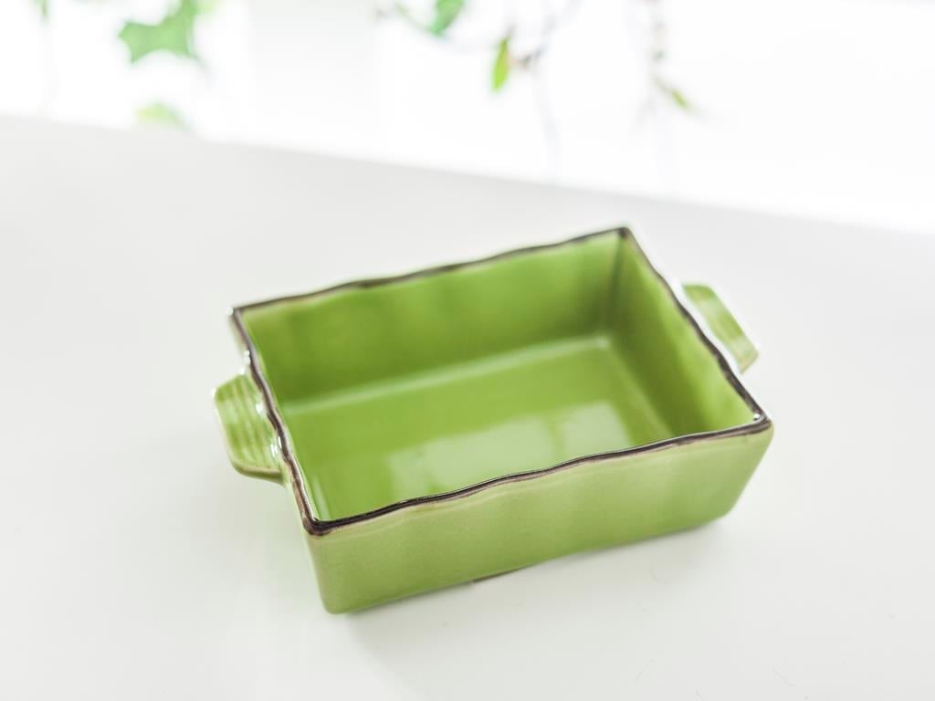 Rectangular ТЕПСИЯ ЗА ФУРНА Stoneware 14 cm LightGreen