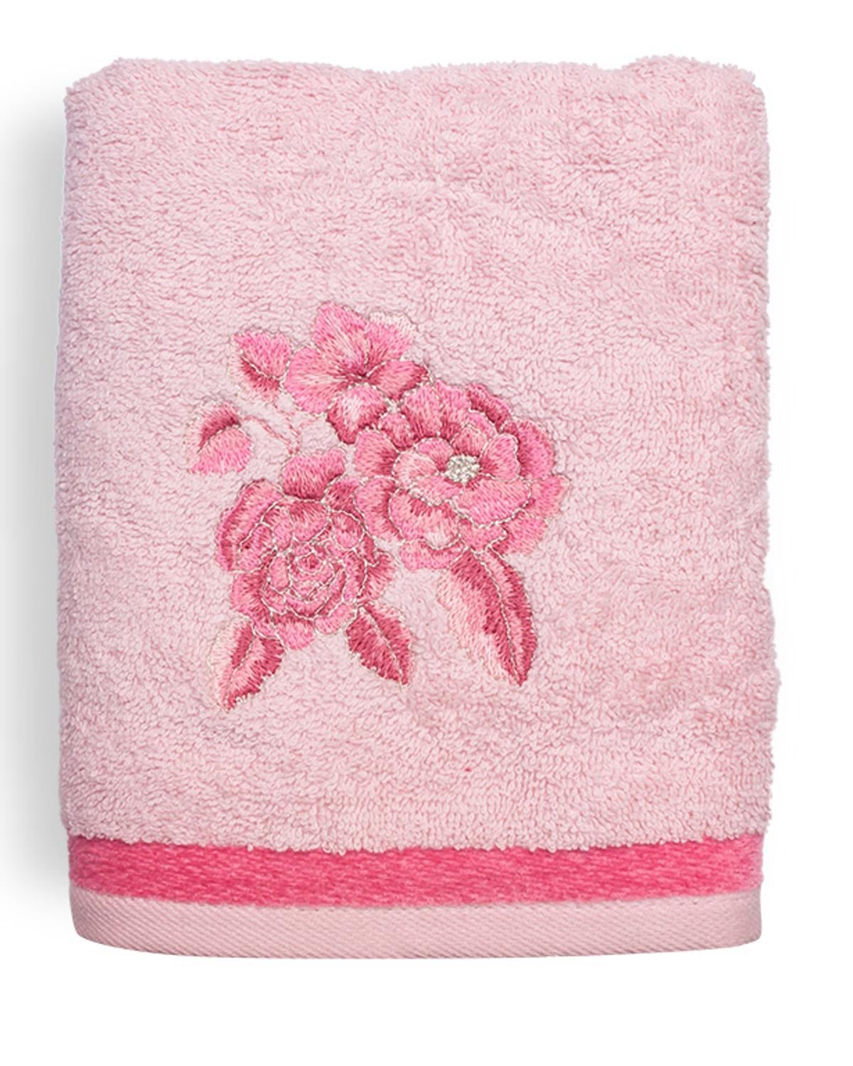 Red Rose Кърпа За Лице С бродерия 50x80 см Розов