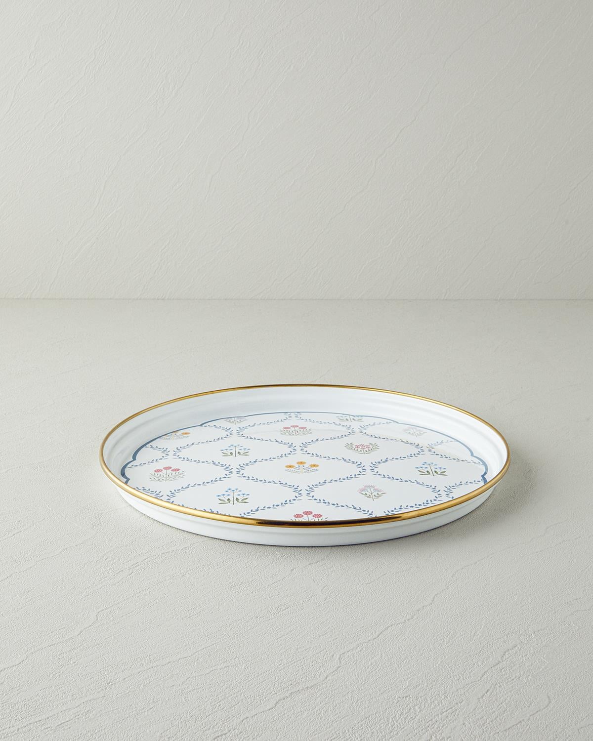 Retro Spring Тепсия Емайлиран 31 см Бял - Син