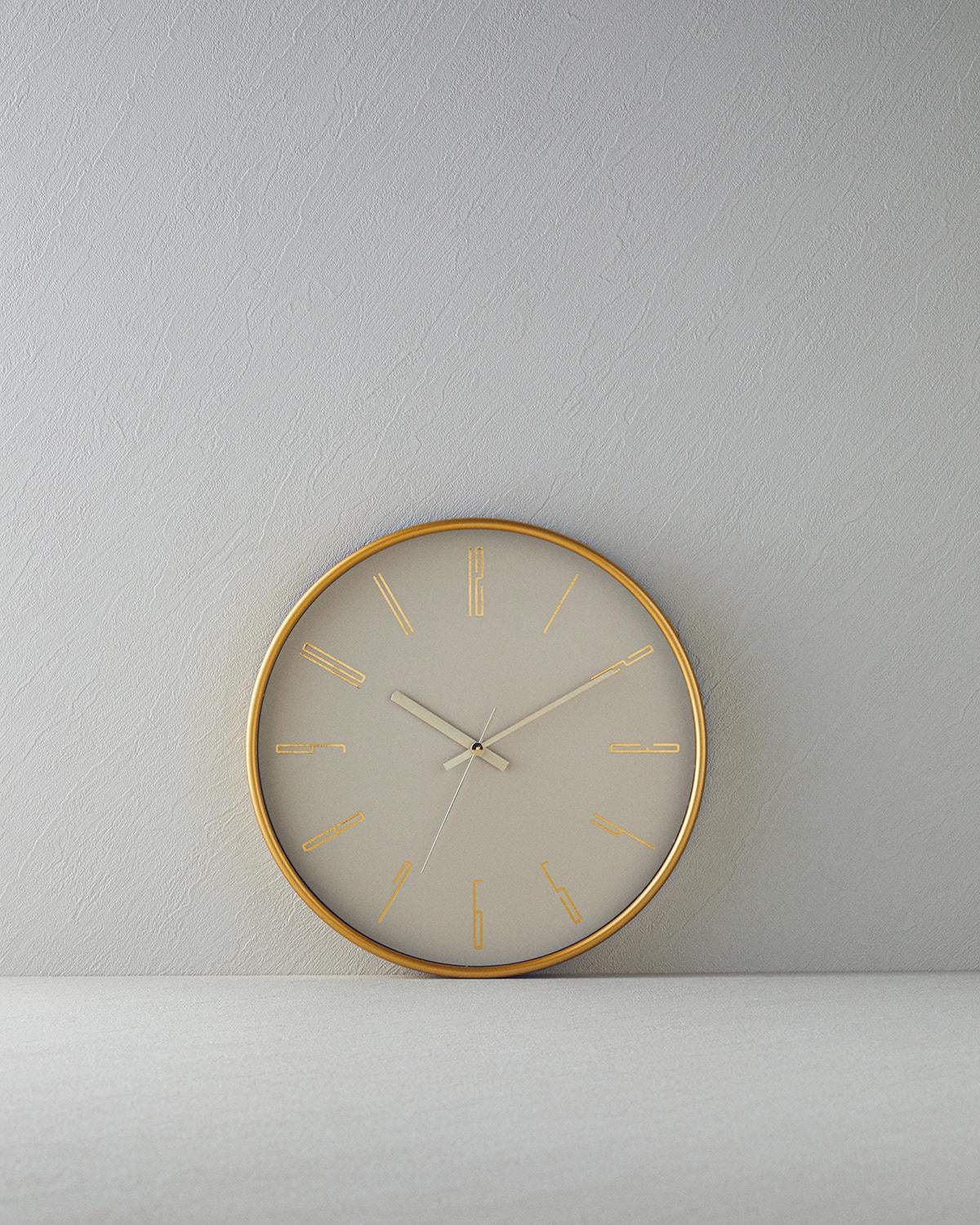Rita Plastic Wall Clock Beige