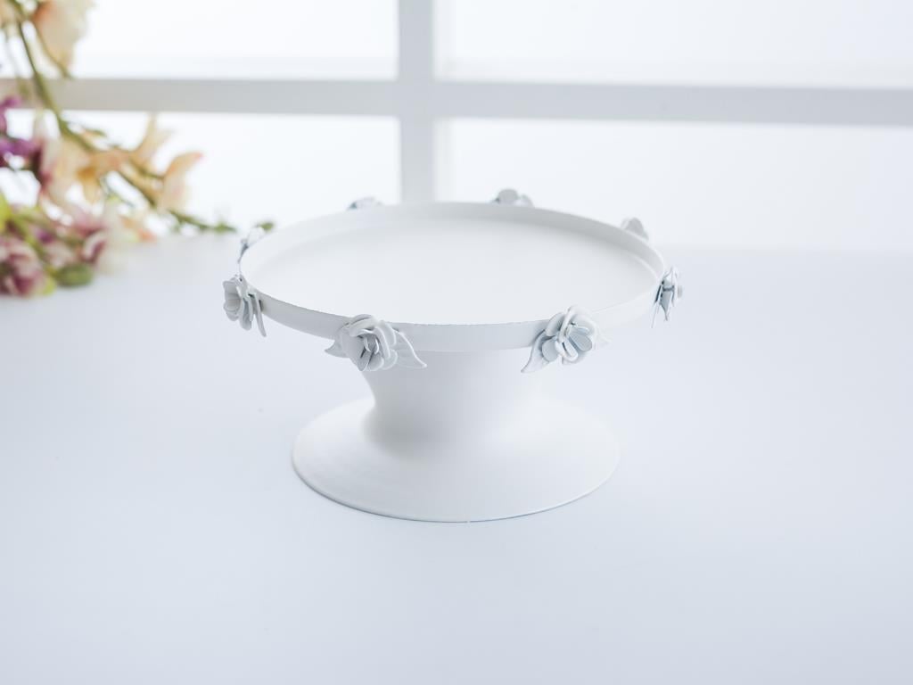 Rose СЕРВИЗ НА ЕТАЖИ С краче Ковано желязо 13x13x7 cm White