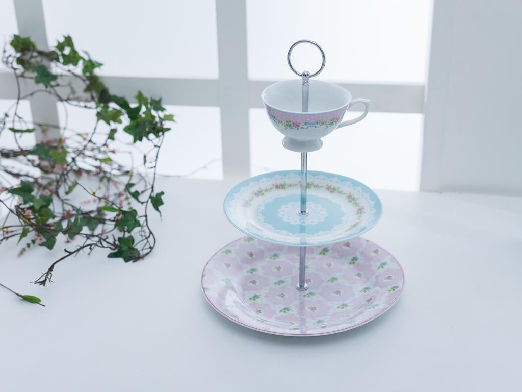 Rose And Lace СЕРВИЗ НА ЕТАЖИ На етажи Порцелан 26,5 cm Light Pink,