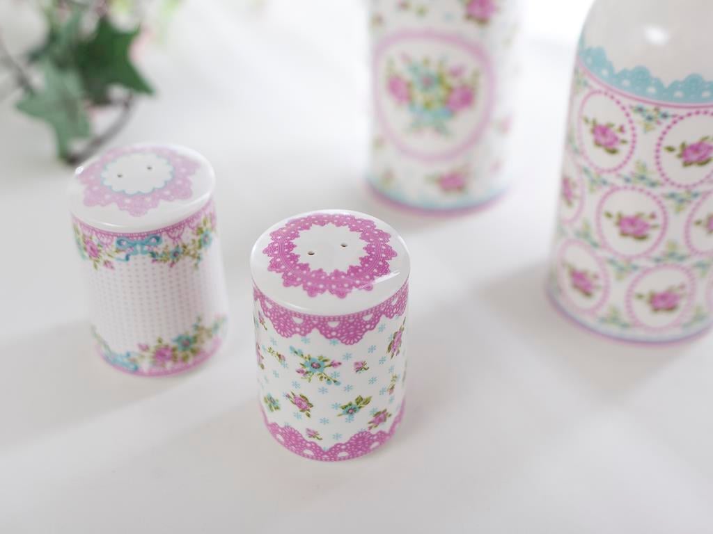 Rose And Lace ОЛИО - ОЦЕТ - СОЛ - Bone China 6,3x6,3x18,8 cm Pink