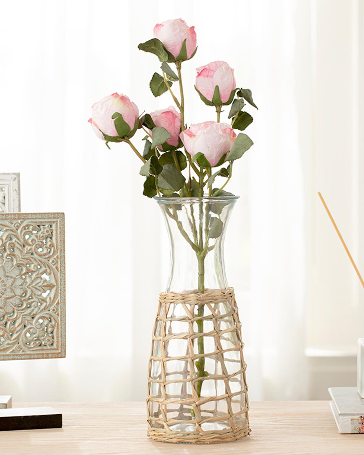 Rose Bouquet Изкуствено Цвете Един Стрък 61 см Светлорозов