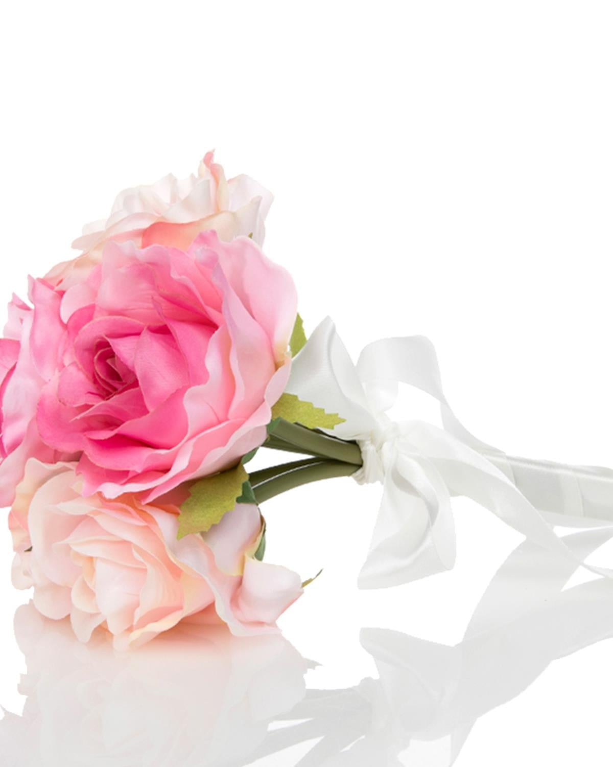 Rose Bundle Изкуствено Цвете 28 см Розов