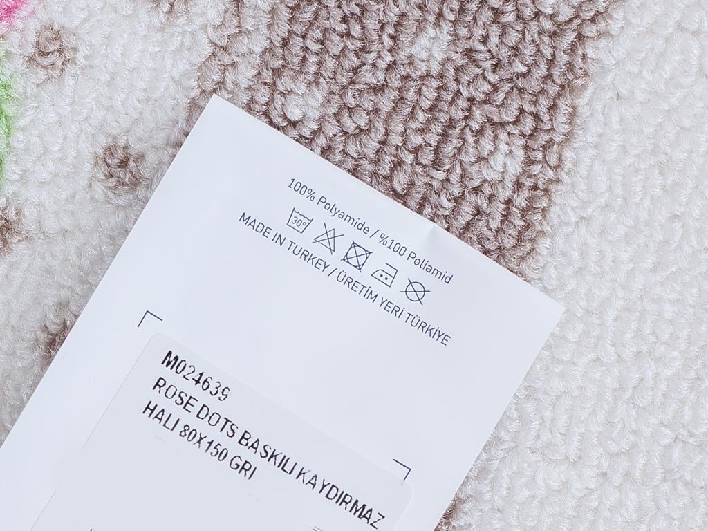 Rose Dots КИЛИМ Нехлъзгаща се Отпечатано 80x150 cm Gray