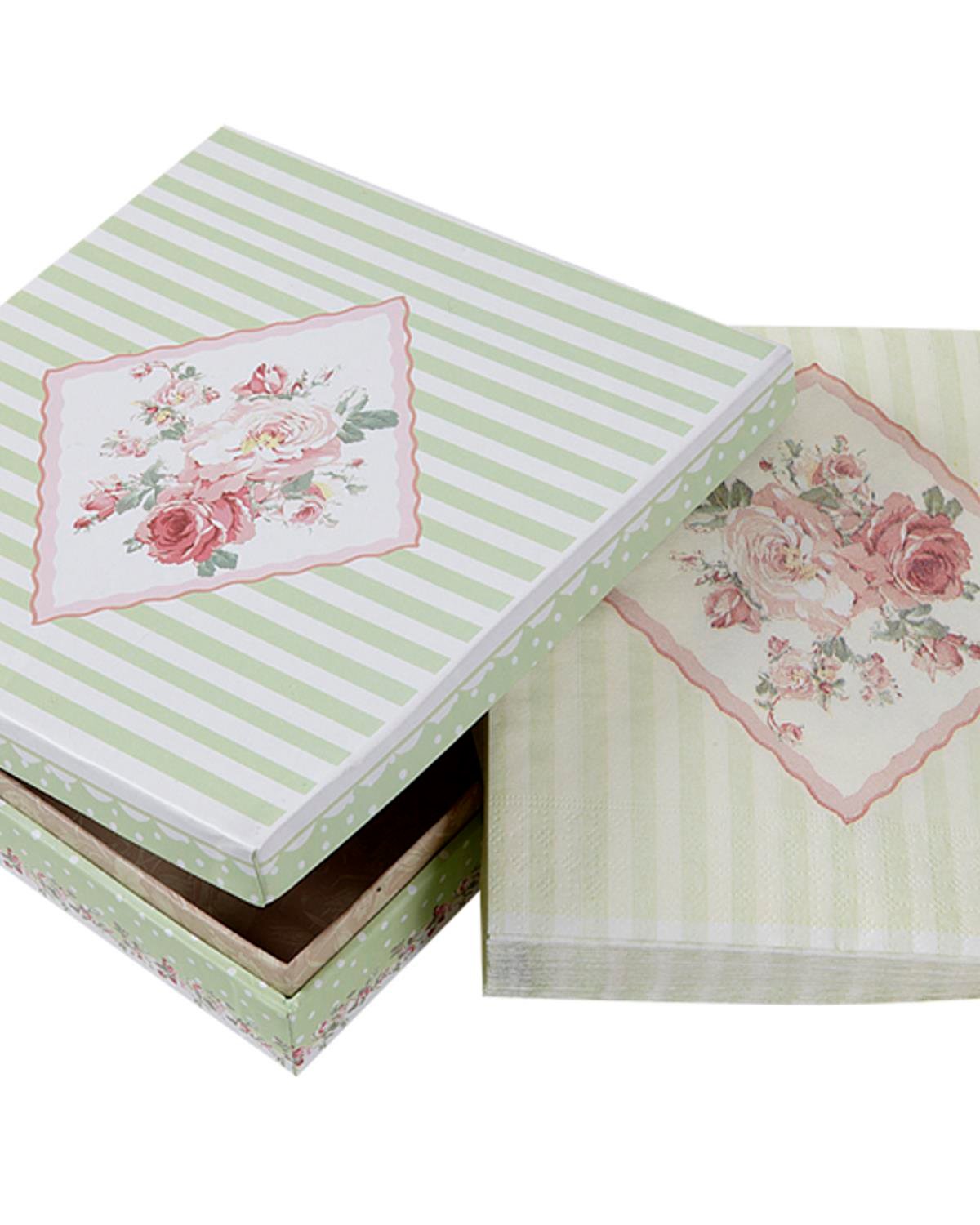 Rose Green Кутия За Салфетки 17x17 см .