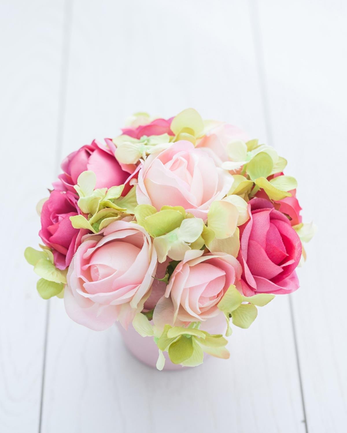 Rose Hydrangea Pot Изкуствено Цвете 16 см Розов