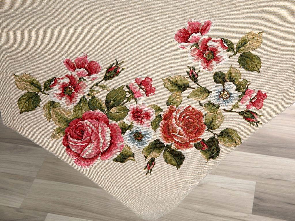 Rose Scroll Ранър Панама 35x105 cm Pink
