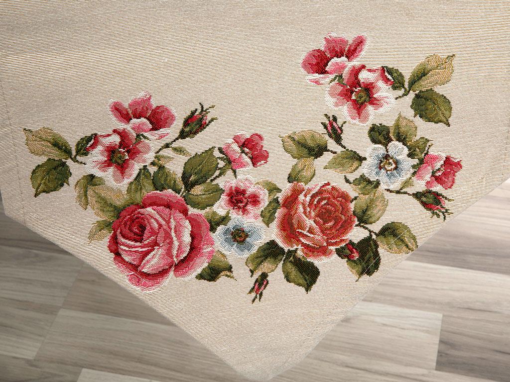 Rose Scroll Ранър Панама 35x135 cm Pink