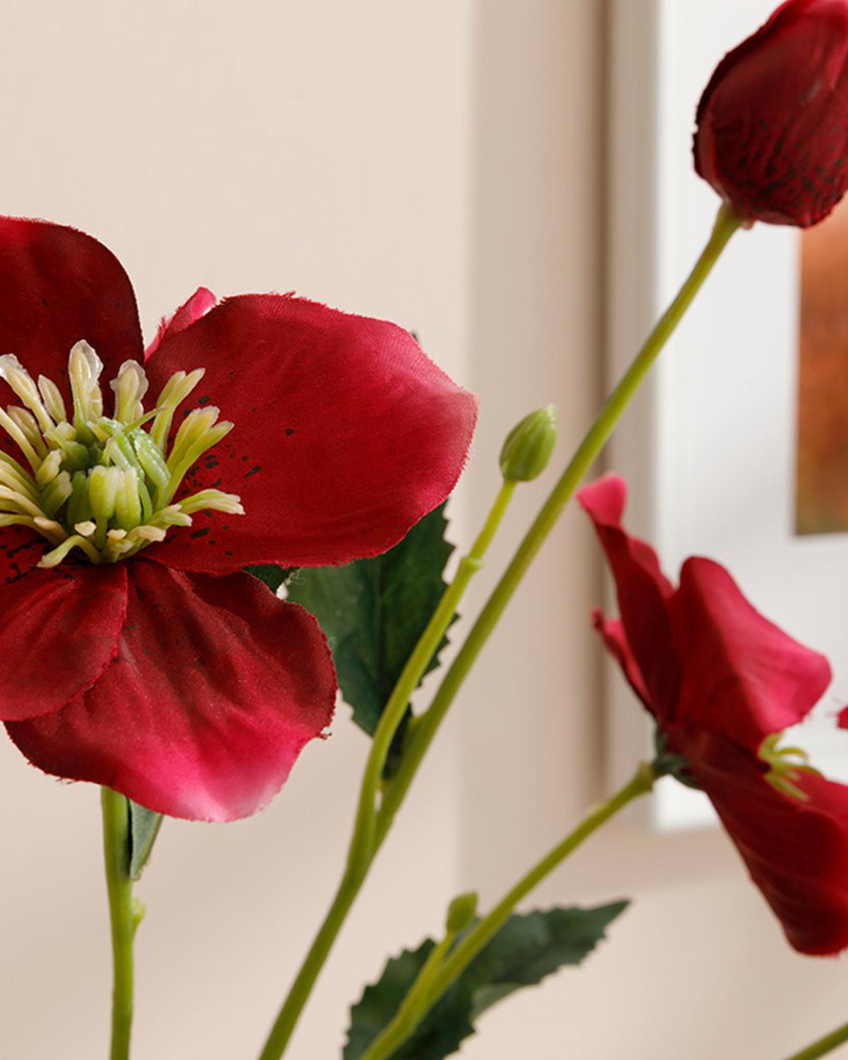 Rose Spray Изкуствено Цвете 72 см Тъмнорозов