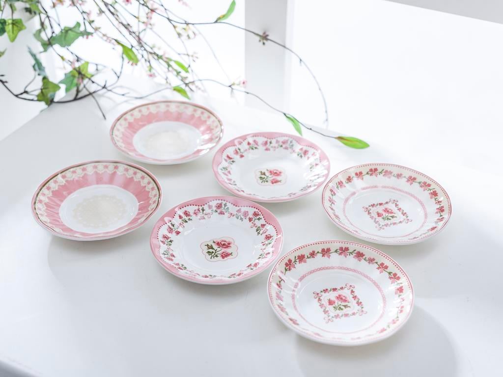 Rose Story ЧАЕНА ЧИНИЯ 6 бр. Bone China . Pink