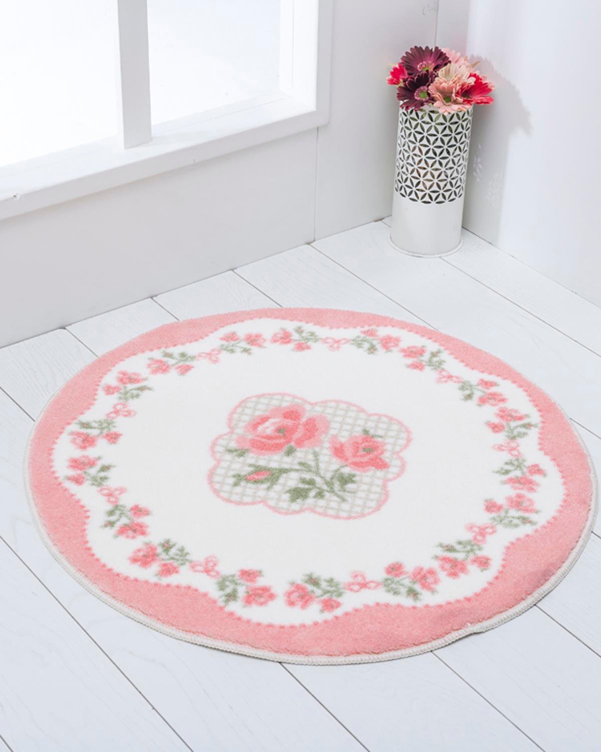 Rose Story Постелка За Баня С щампа 80 cm Бял