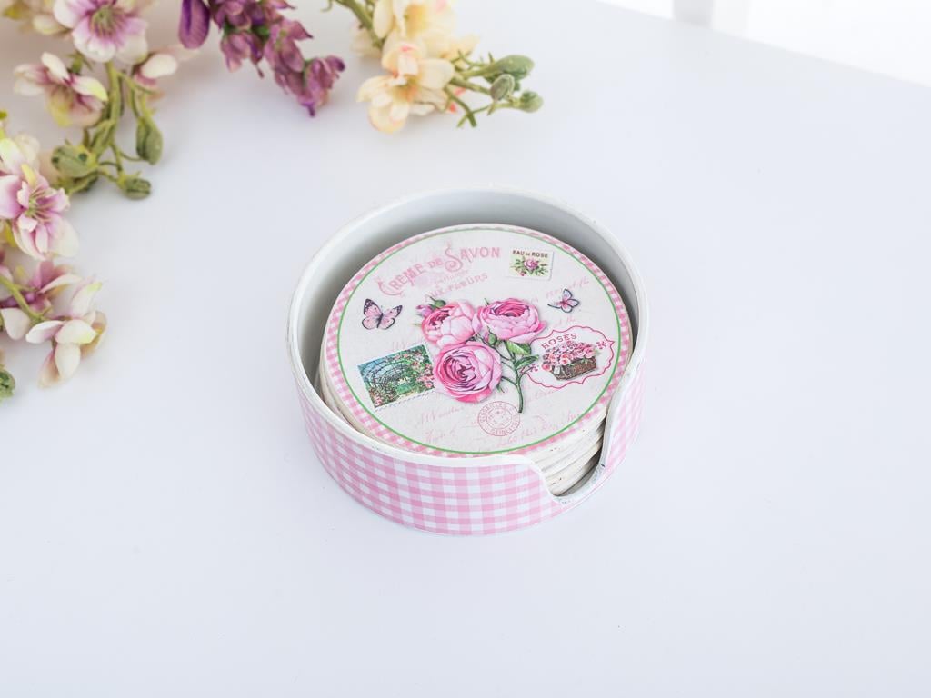 Roses ПОДЛОЖКА ЗА ЧАША 12x12x4 cm Pink