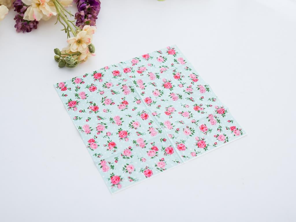 Roses ХАРТИЙНИ САЛФЕТКИ Хартия 21x21 cm Mint