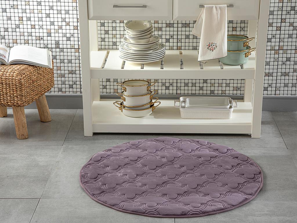 Roxbury Emboss Anti-slip Base Kitchen Mat 90x90 cm Damson