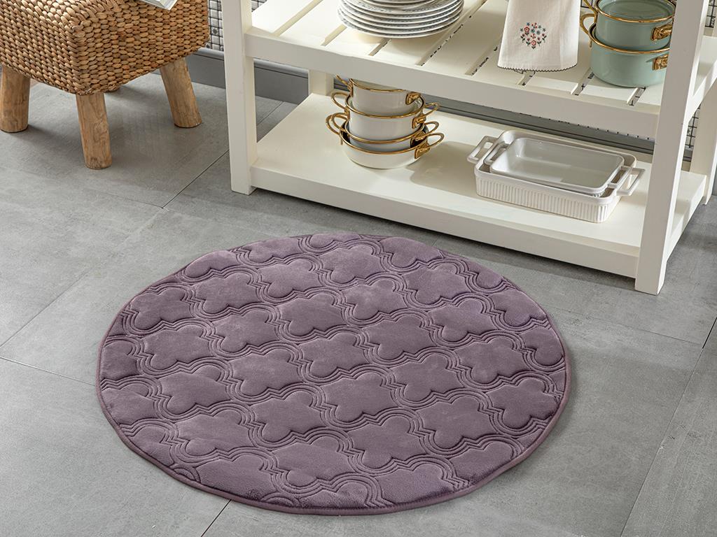 Roxbury Emboss Anti-slip Base Kitchen Mat 90x90 cm Damson