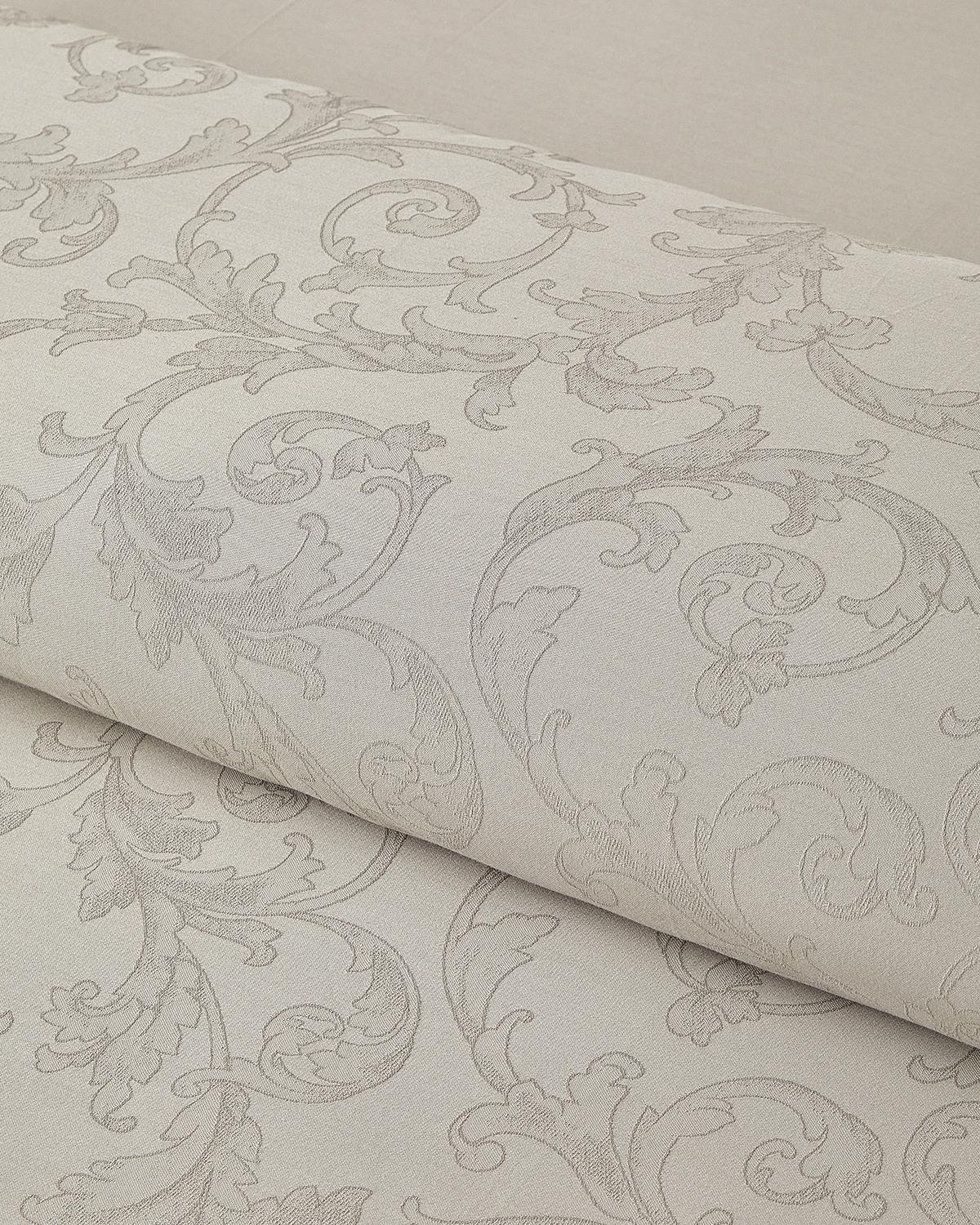 Royal Scroll Спален Комплект Кралски размер Памучен сатен с жакард 240x220 см Каменно сив..