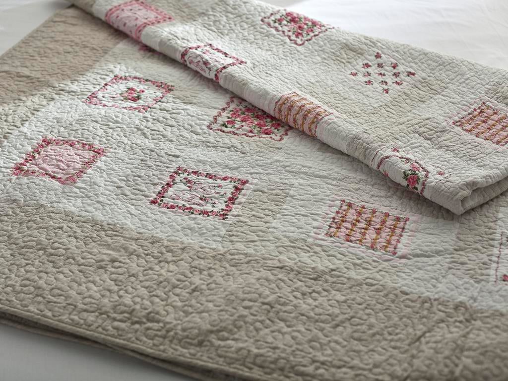 Roza ПОКРИВКА ЗА ЛЕГЛО К Tek Kişilik Печворк 160x240 cm Beige
