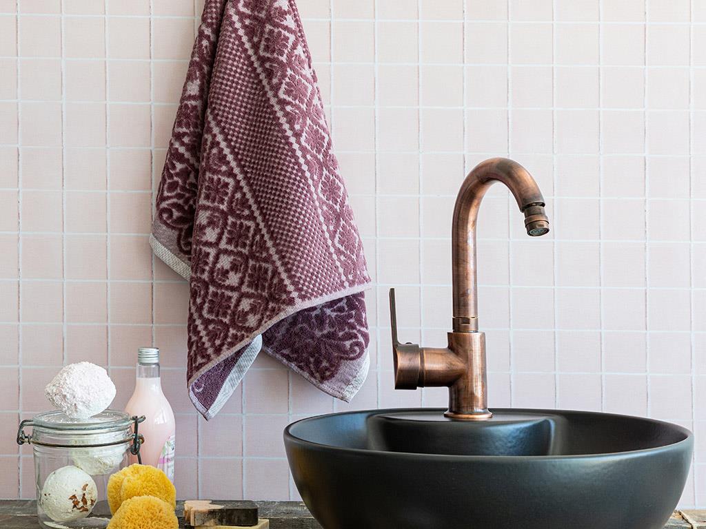 Rustic Chic ХАВЛИЯ ЗА ЛИЦЕ Жакардово кадифе 50x80 cm Damson